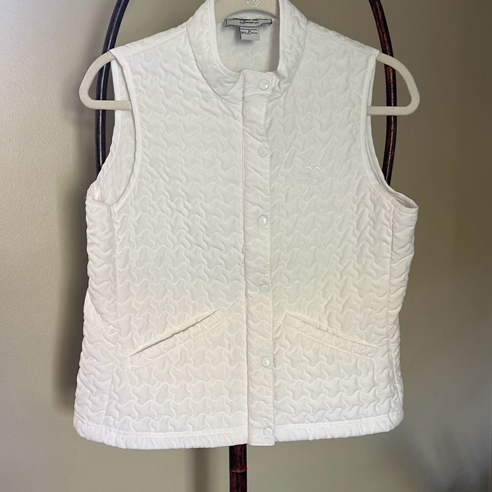 Straight Down White Quilted Vest